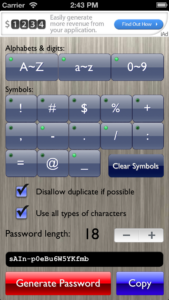 Screenshot of Quick Password Maker